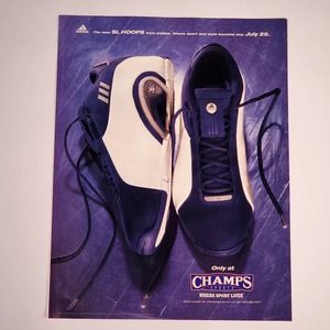 Vintage Adidas SL Hoops Sneaker Print Ad 2003 Sneakerhead Collector Wall Decor